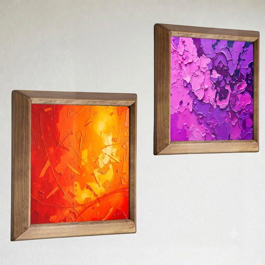 Purple & Orange Duo Stone Wall Art Set