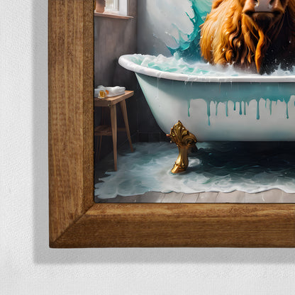Highland Cow in the Bath Stone Wall Art