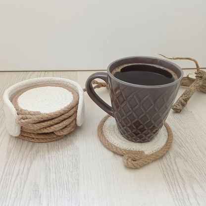 Rustic Rope Coaster Set
