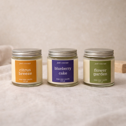 Floral Morning Soy Wax Candle Set - Citrus, Blueberry & Jasmine