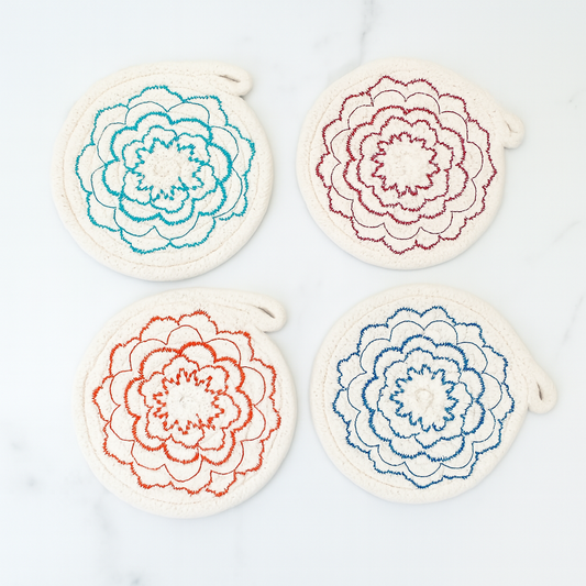Floral Rope Coaster Set