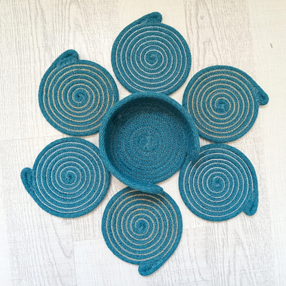 Teal Rope Coaster Set