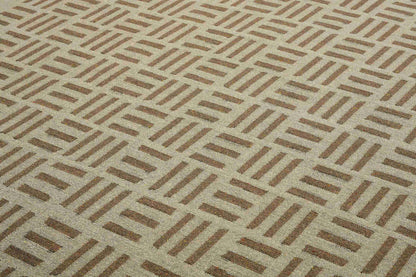 Arya Brown White Rug - Detail View | Artistry Home