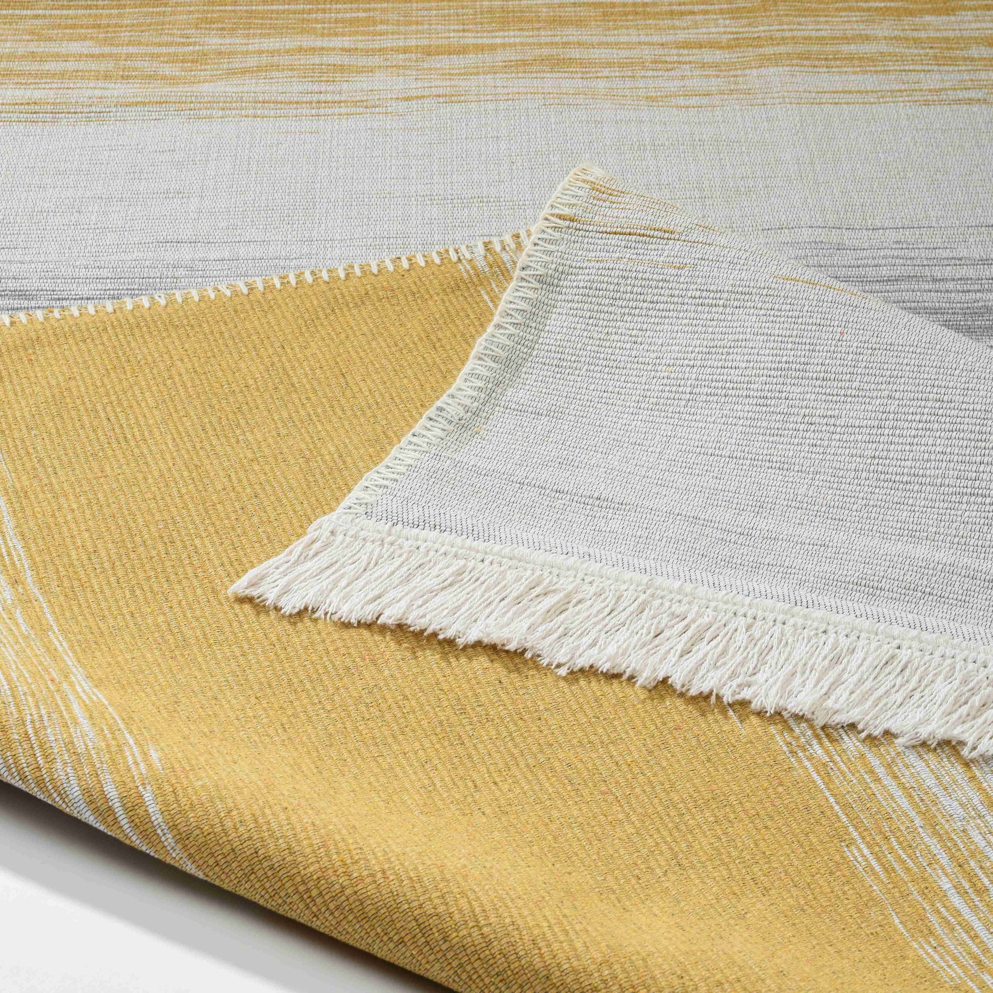 Arya Craft Grey Yellow Rug - Detail View | Artistry Home