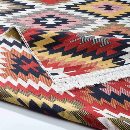 Arya Red Vivid Rug - Front and Back View | Artistry Home