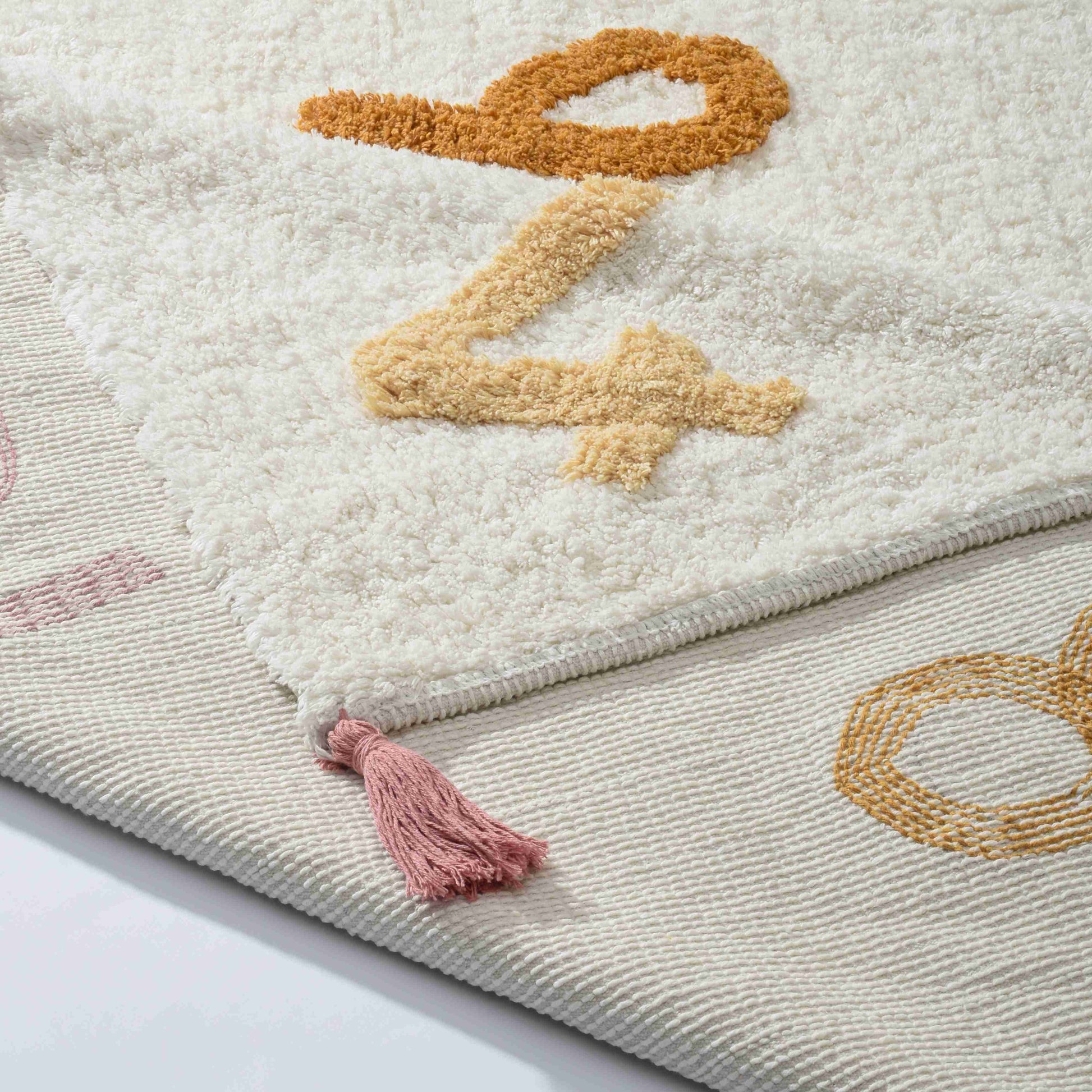 Cotton Boon Numbers Rug - Front and Back View | Artistry Home