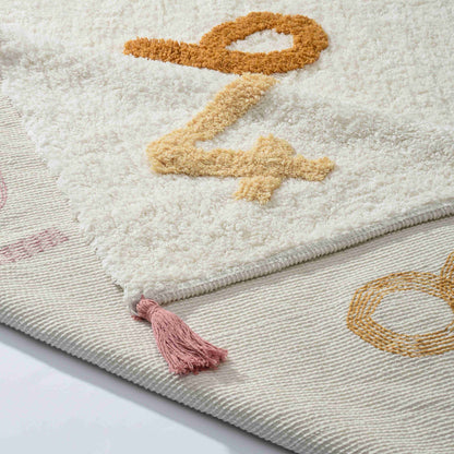 Cotton Boon Numbers Rug - Front and Back View | Artistry Home