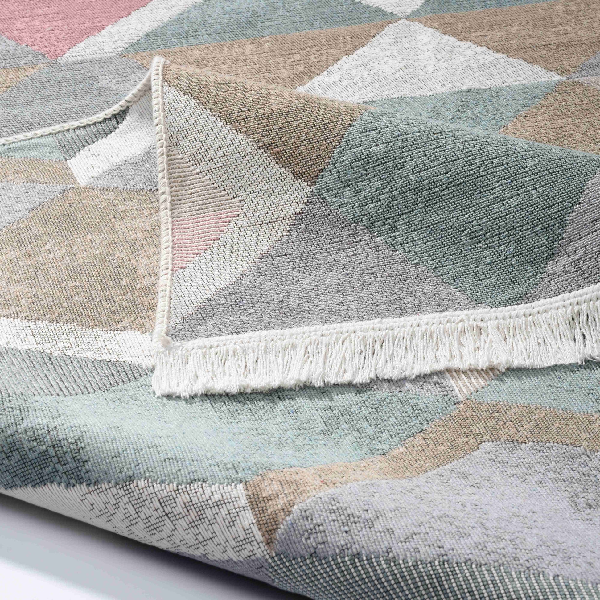 Arya Blue Pink Rug - Front and Back View | Artistry Home