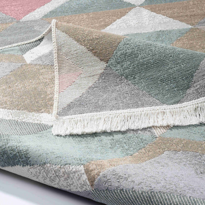 Arya Blue Pink Rug - Front and Back View | Artistry Home