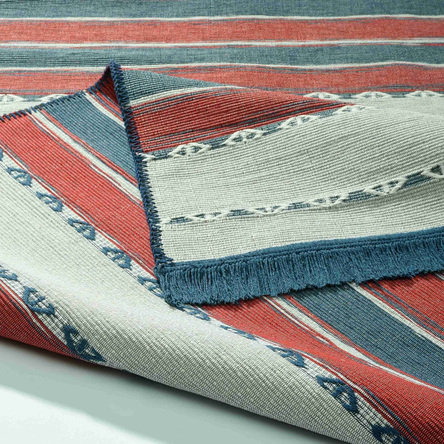 Arya Craft Navy Rug - Front and Back View | Artistry Home