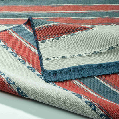 Arya Craft Navy Rug - Front and Back View | Artistry Home