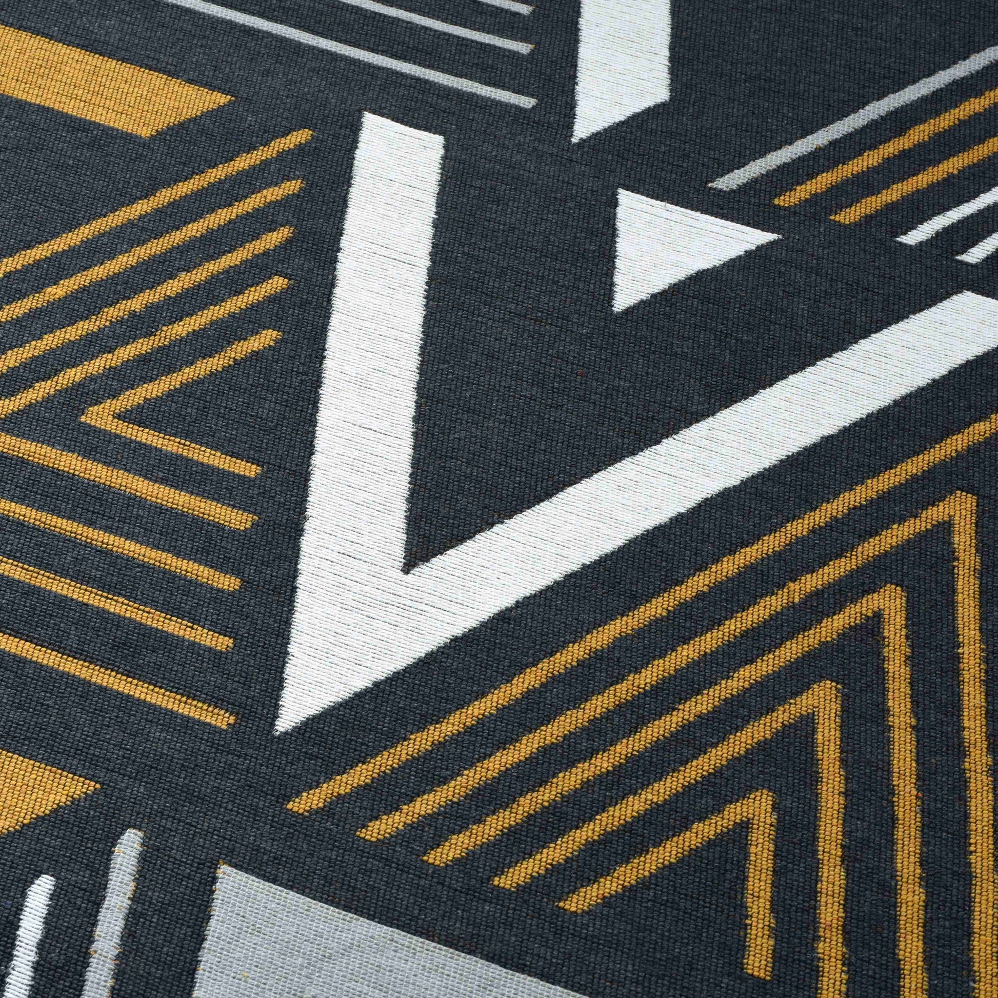 Arya Yellow Grey Rug - Detail View | Artistry Home