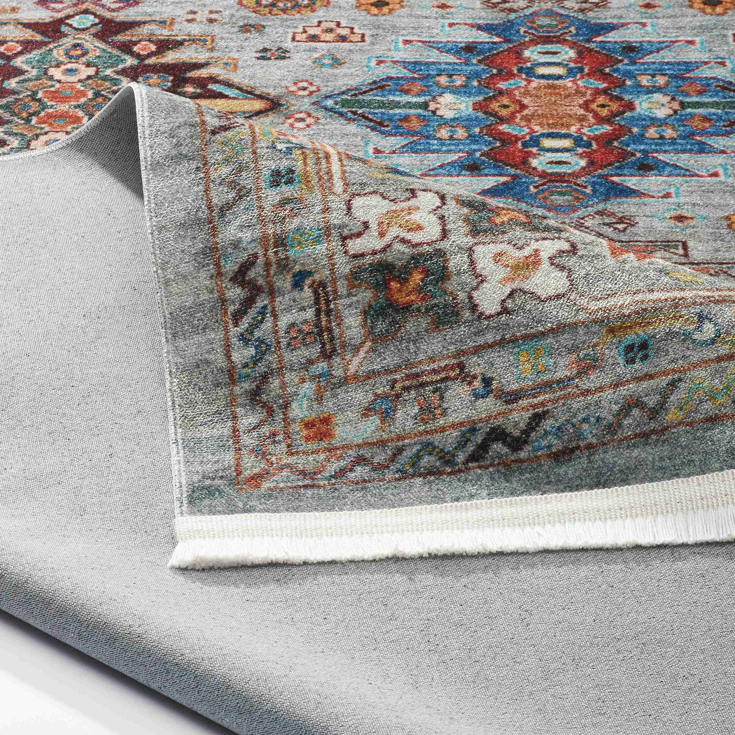 Antique Aqua Rug - Front and Back View | Artistry Home