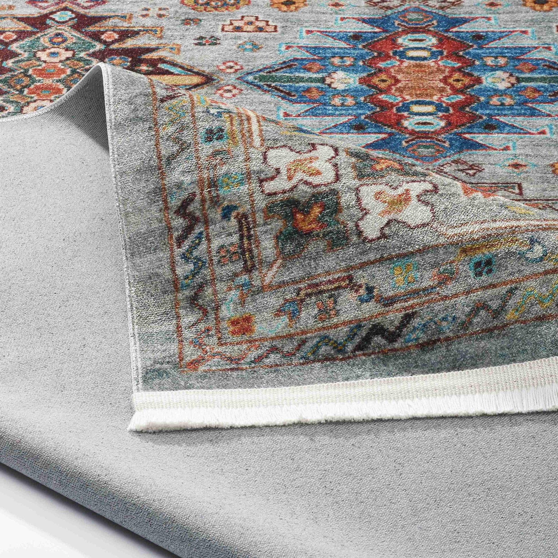 Antique Aqua Rug - Front and Back View | Artistry Home