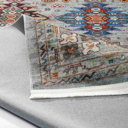 Antique Aqua Rug - Front and Back View | Artistry Home
