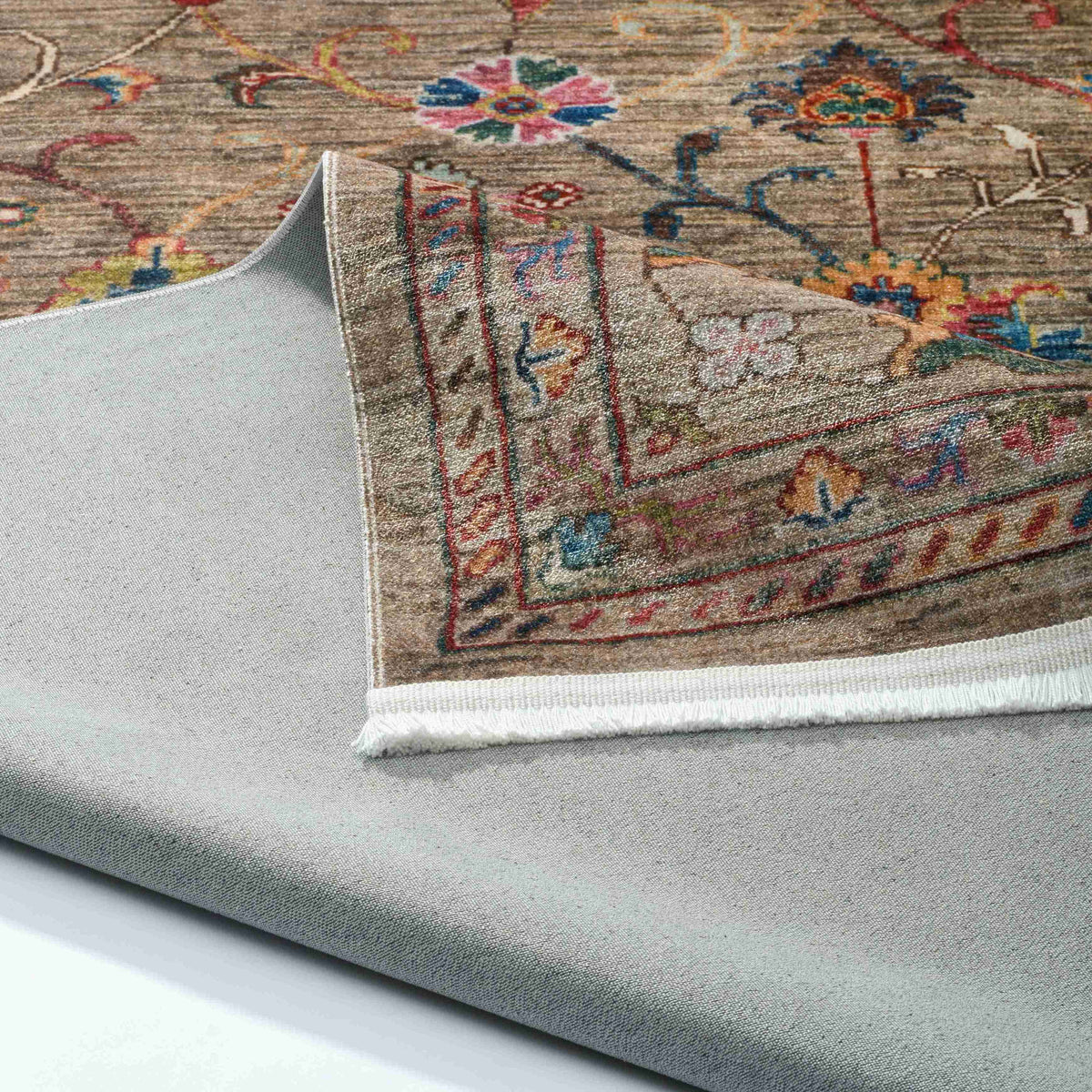 Antique Beige Floral Ziegler Washable Non-Slip Rug