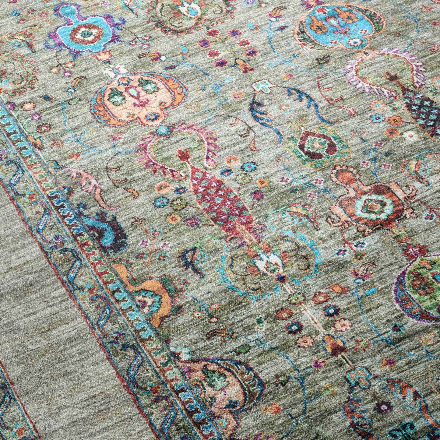 Antique Olive Rug - Close-Up | Artistry Home