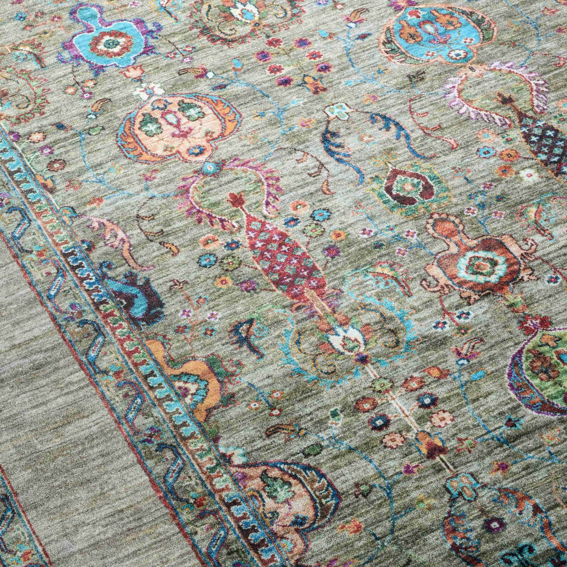 Antique Olive Rug - Close-Up | Artistry Home