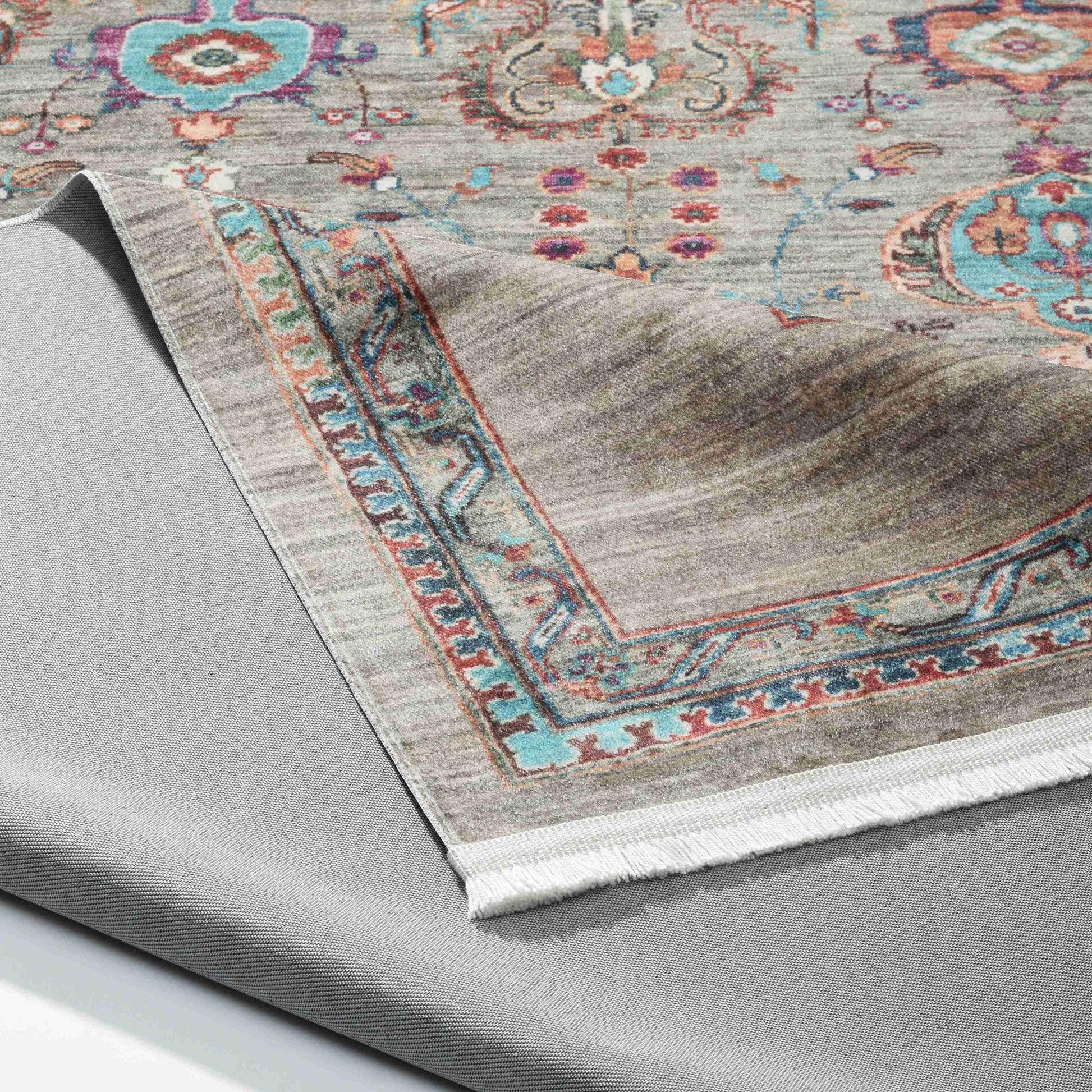 Antique Olive Rug - Front and Back View | Artistry Home