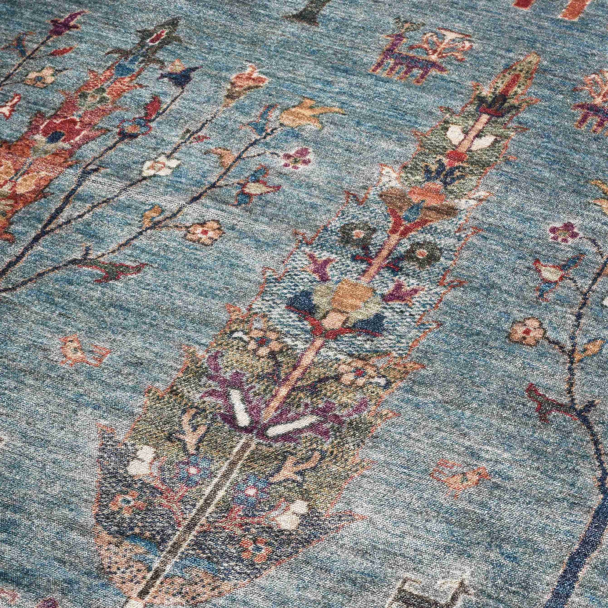 Antique Aqua Dark Rug - Close-Up | Artistry Home