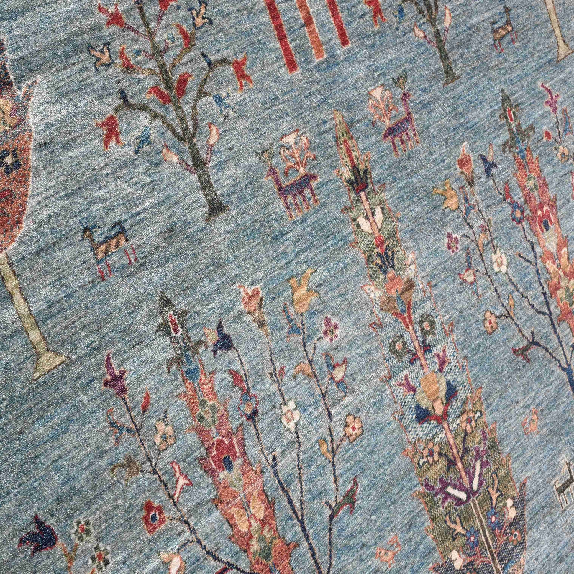 Antique Aqua Dark Rug - Detail View | Artistry Home
