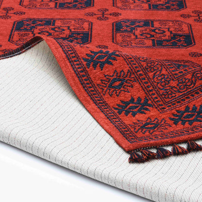 Afghan Blaze Rug - Front and Back View | Artistry Home