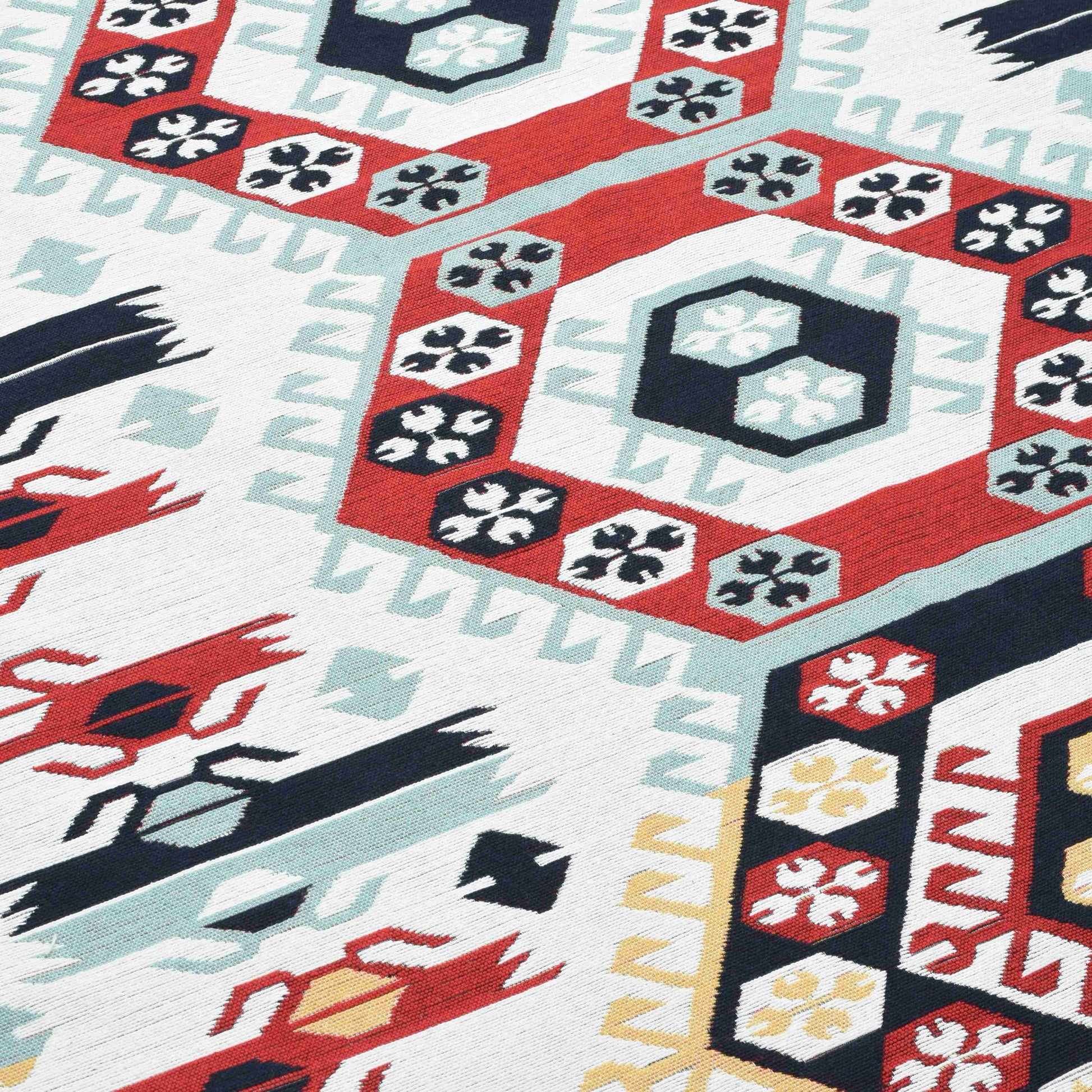 Arya Red Mosaic Rug - Detail View | Artistry Home