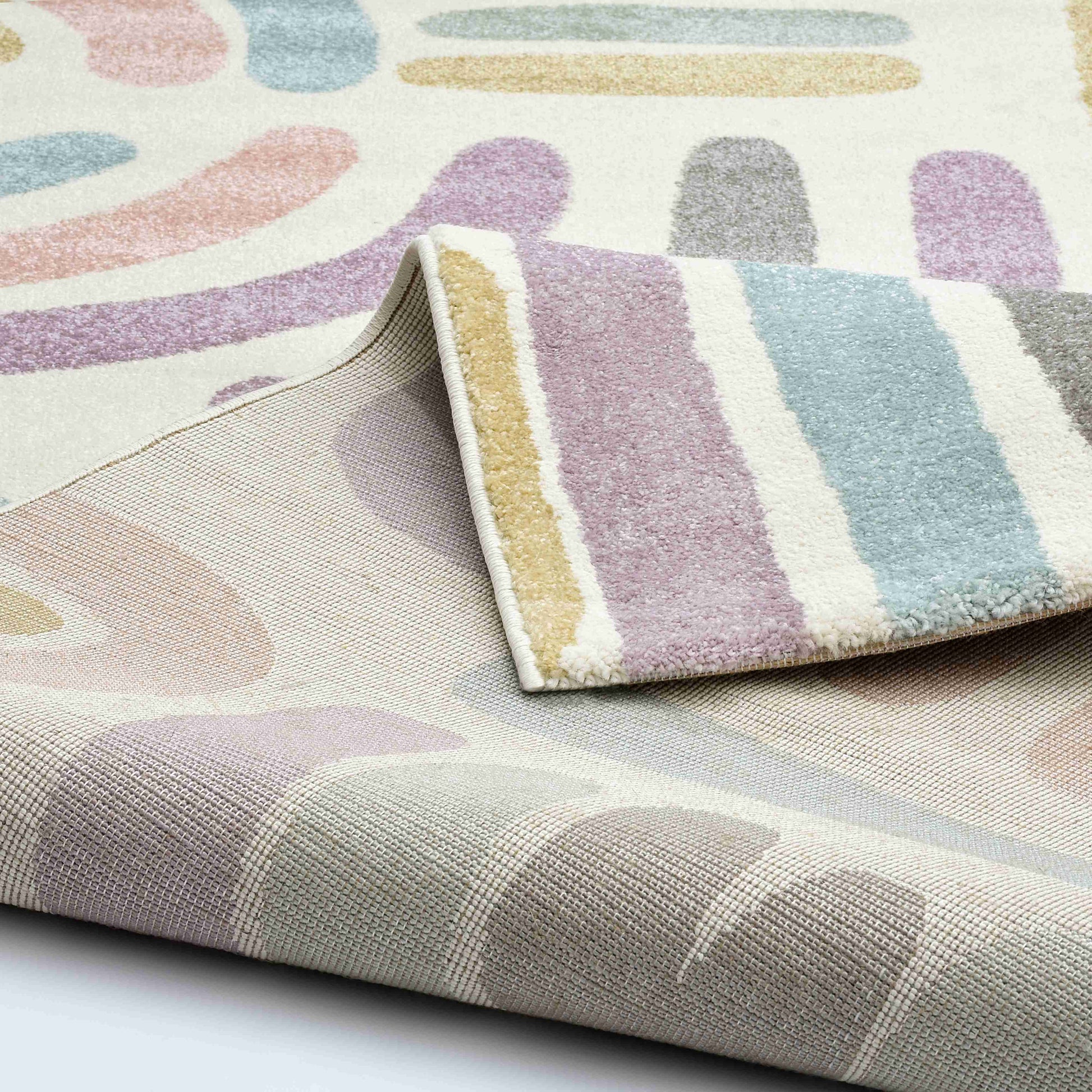 Pastel Rainbow Rug - Front and Back View | Artistry Home