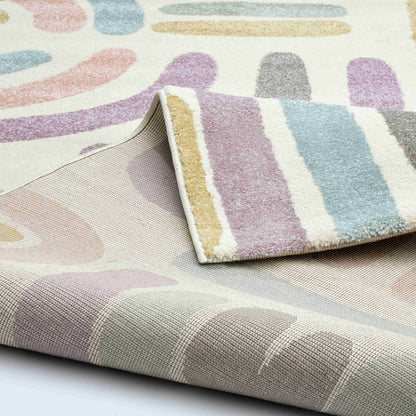 Pastel Rainbow Rug - Front and Back View | Artistry Home