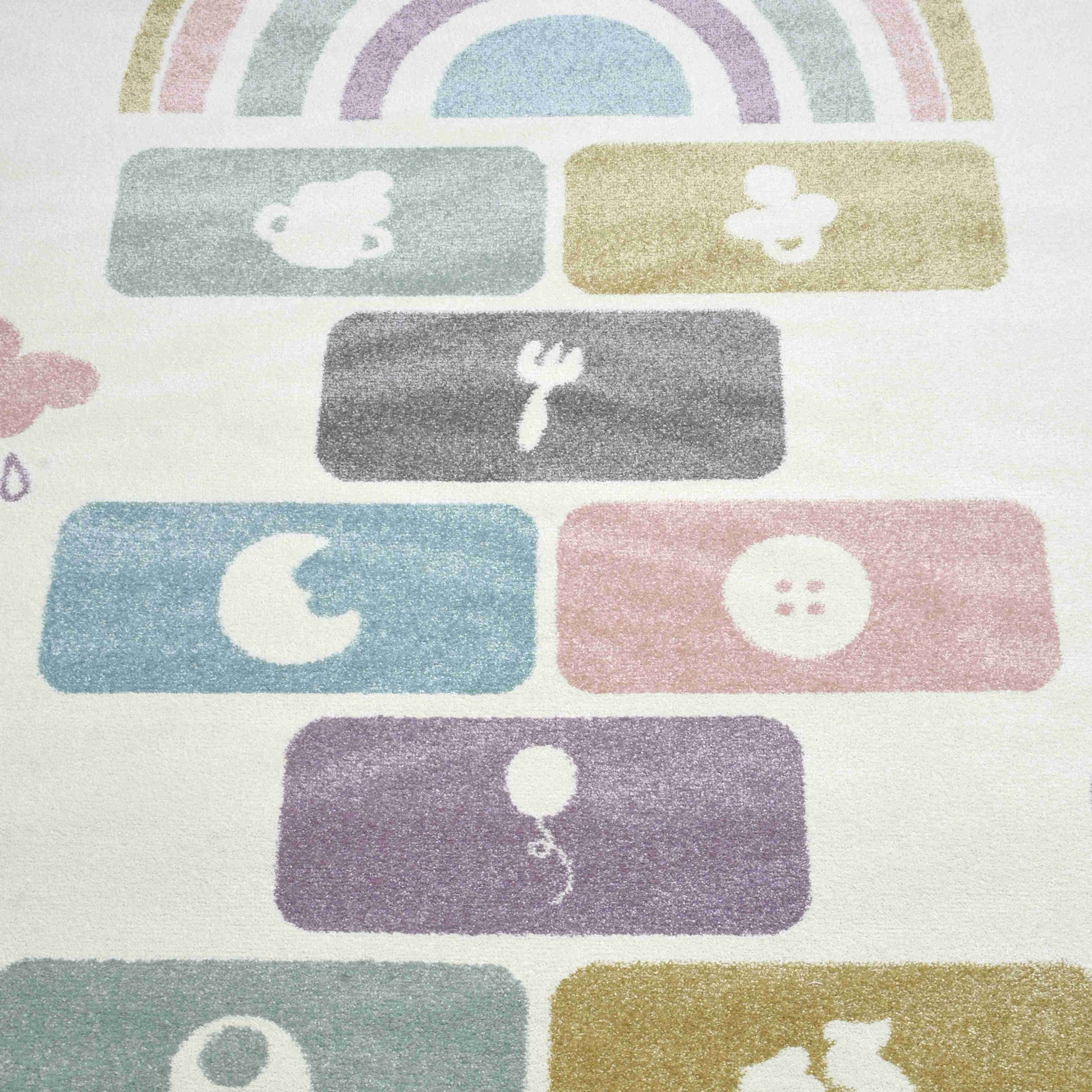 Pastel Hopscotch Rug - Detail View | Artistry Home