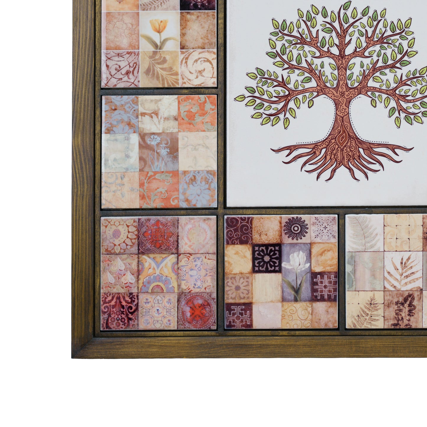 Grande Terracotta Tree of Life  Handmade Anatolian Ceramic Tile Wall Art