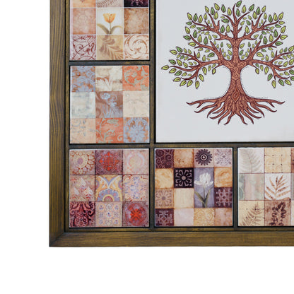 Grande Terracotta Tree of Life  Handmade Anatolian Ceramic Tile Wall Art
