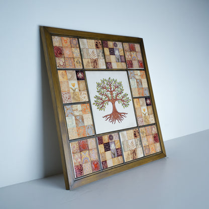 Grande Terracotta Tree of Life  Handmade Anatolian Ceramic Tile Wall Art