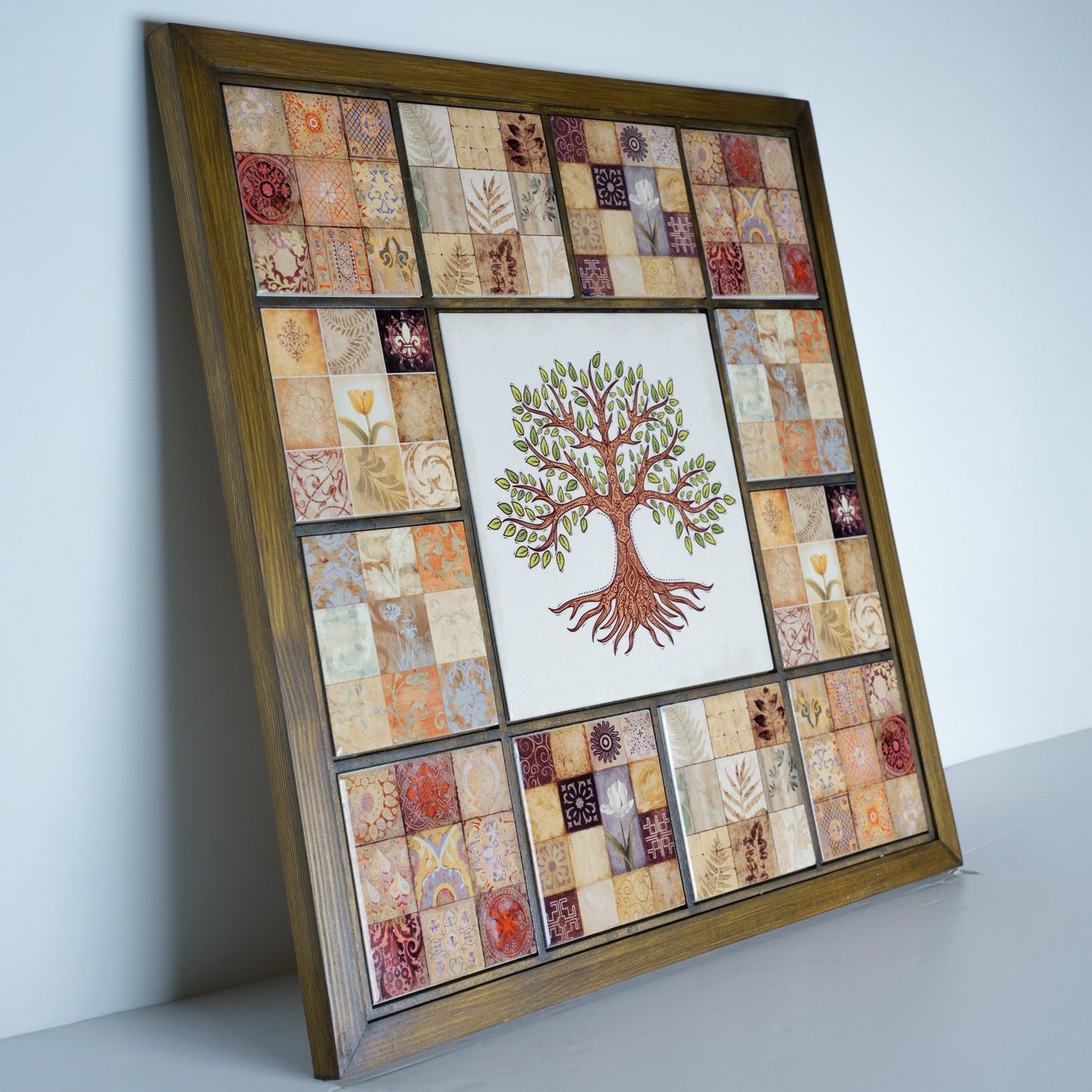 Grande Terracotta Tree of Life  Handmade Anatolian Ceramic Tile Wall Art