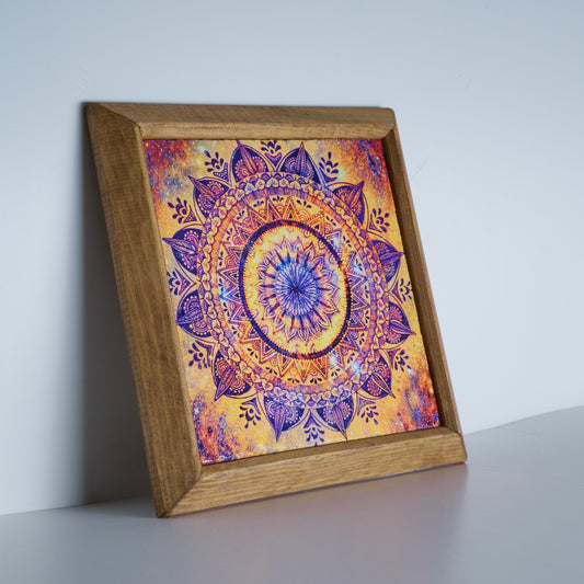 Mandala Red Stone Wall Art