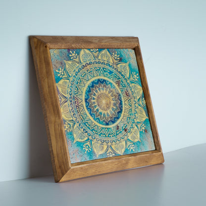 Mandala Green Stone Wall Art