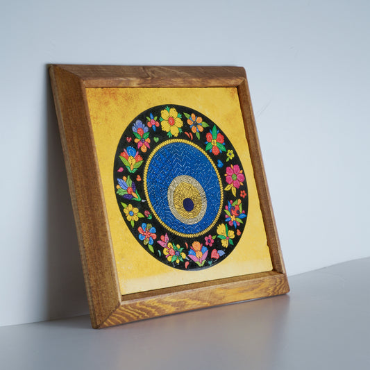 Colorful Evil Eye Stone Wall Art