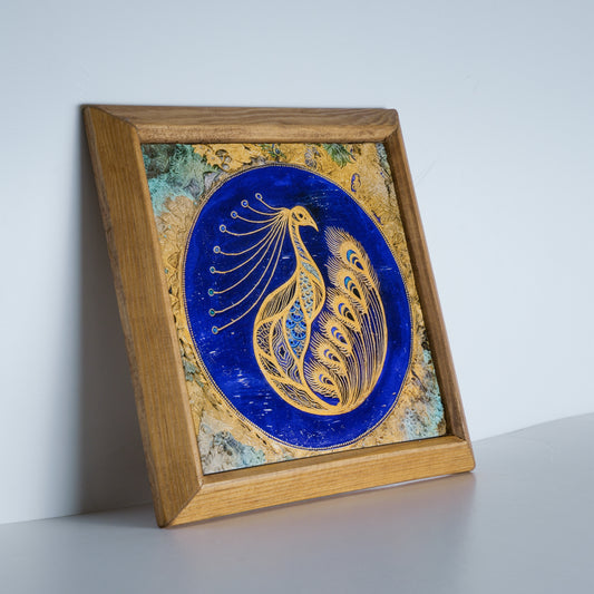 Peacock Natural Stone Wall Art