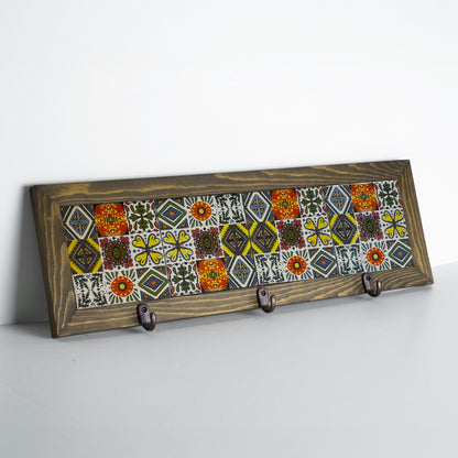 Anatolian Pattern Tile Key Holder Wall Art