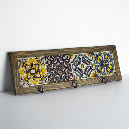 Vintage Tile Key Holder Wall Art