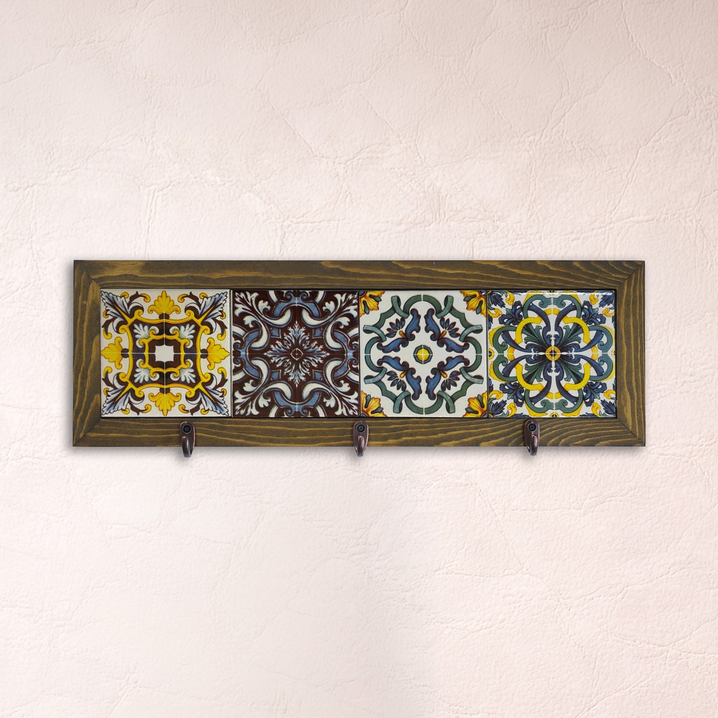 Vintage Tile Key Holder Wall Art