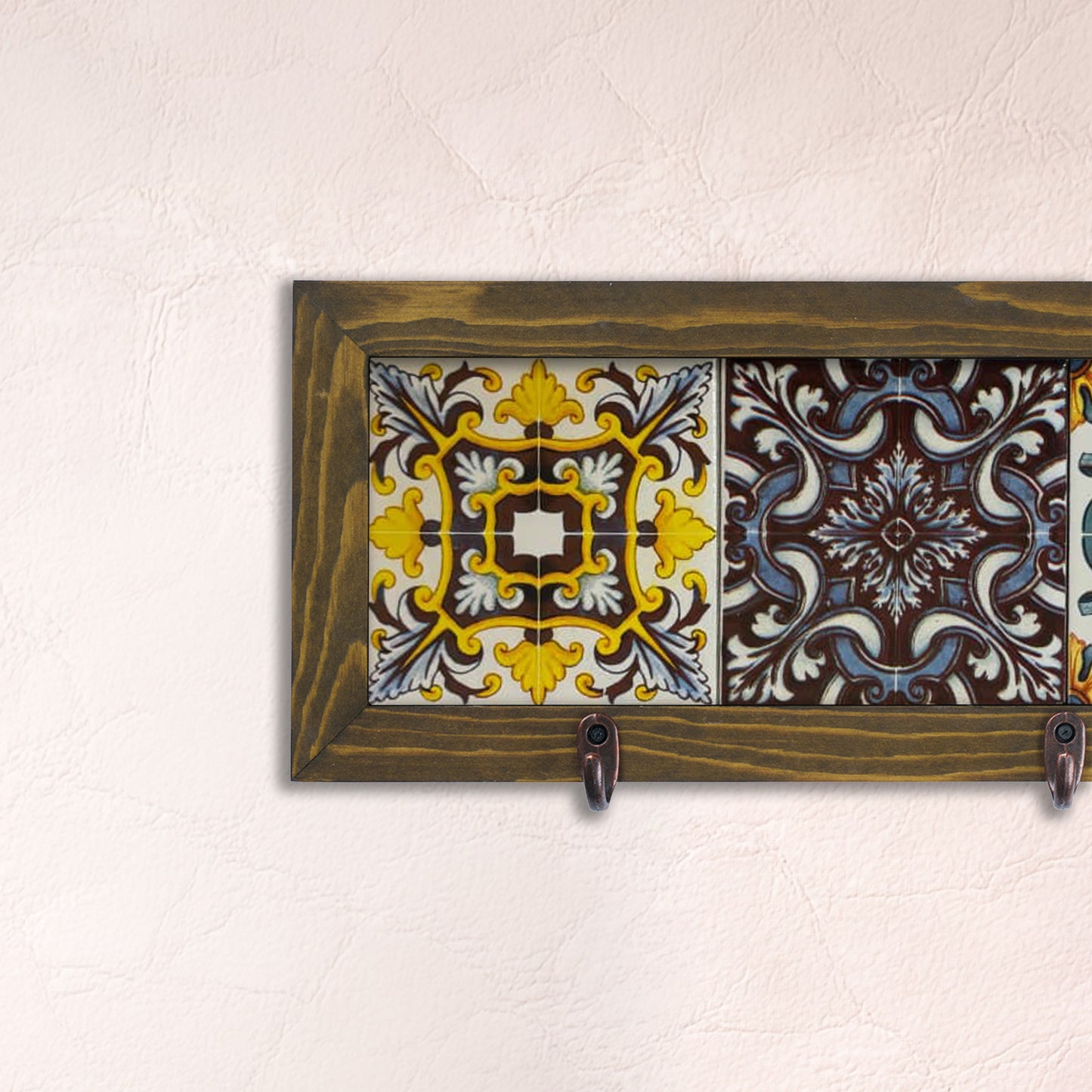 Vintage Tile Key Holder Wall Art