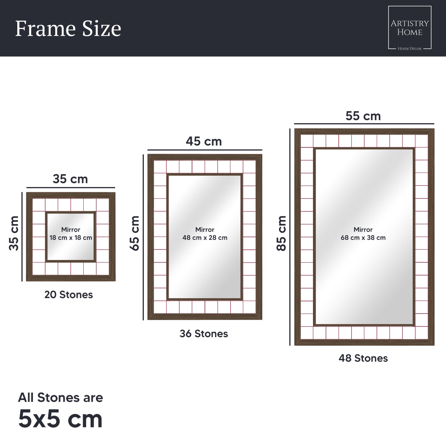 Frame Sizes: Square & Rectangular Mirrors | Artistry Home