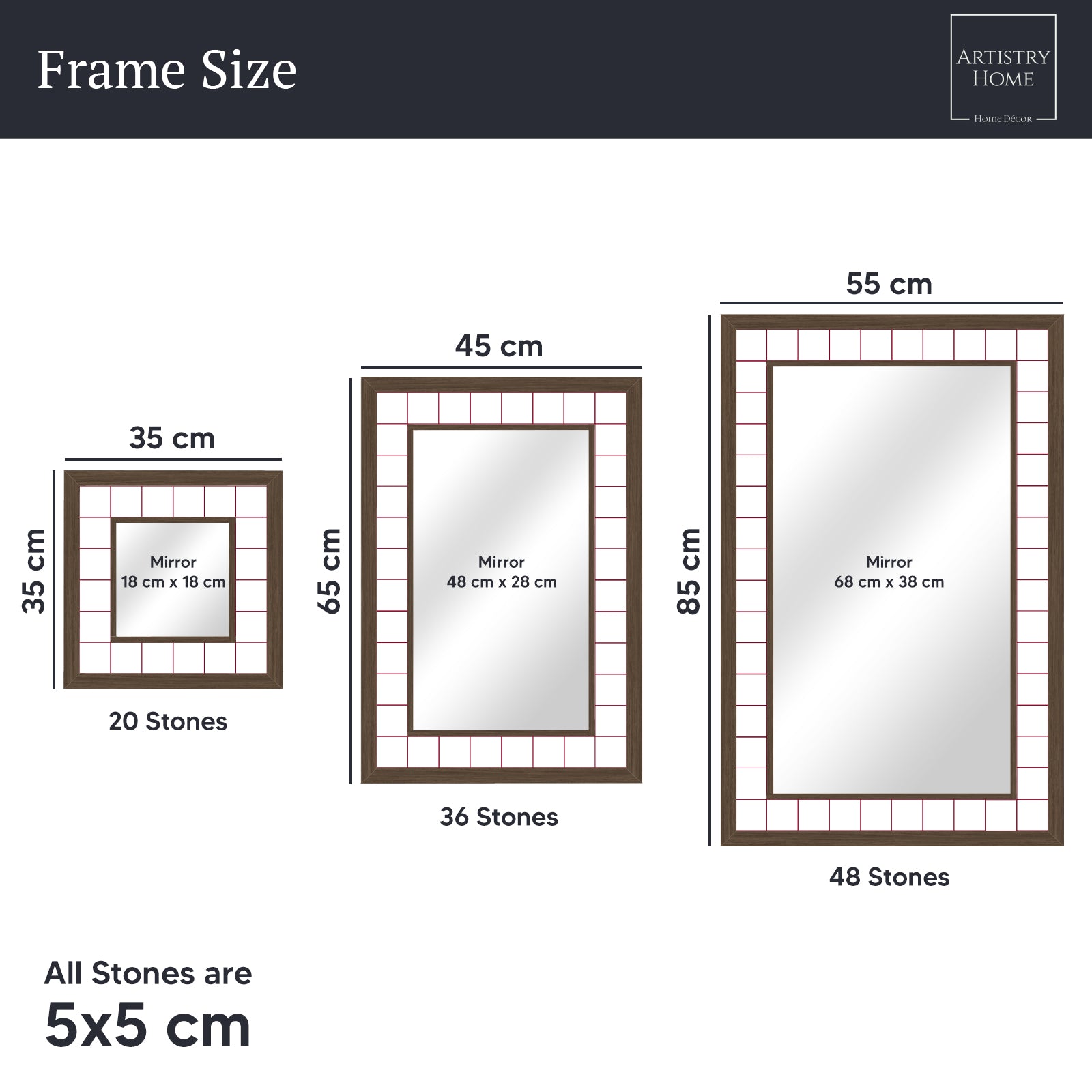Frame Sizes: Square & Rectangular Mirrors | Artistry Home