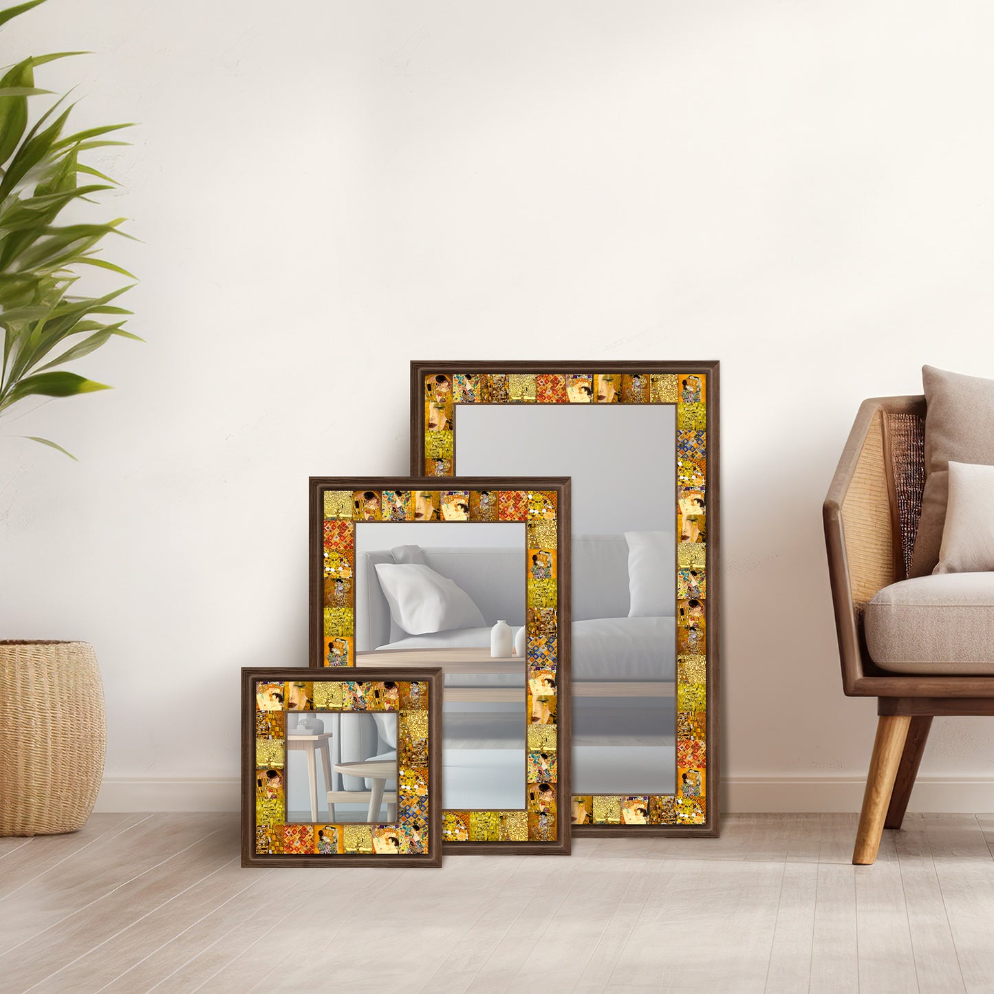 Gustav Klimt Masterpieces Mirror  and Rectangular Mirrors set | Artistry Home