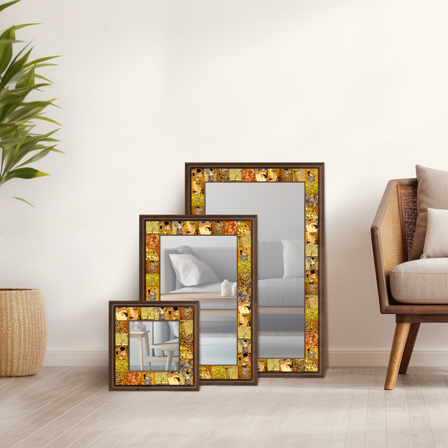 Gustav Klimt Masterpieces Mirror  and Rectangular Mirrors set | Artistry Home
