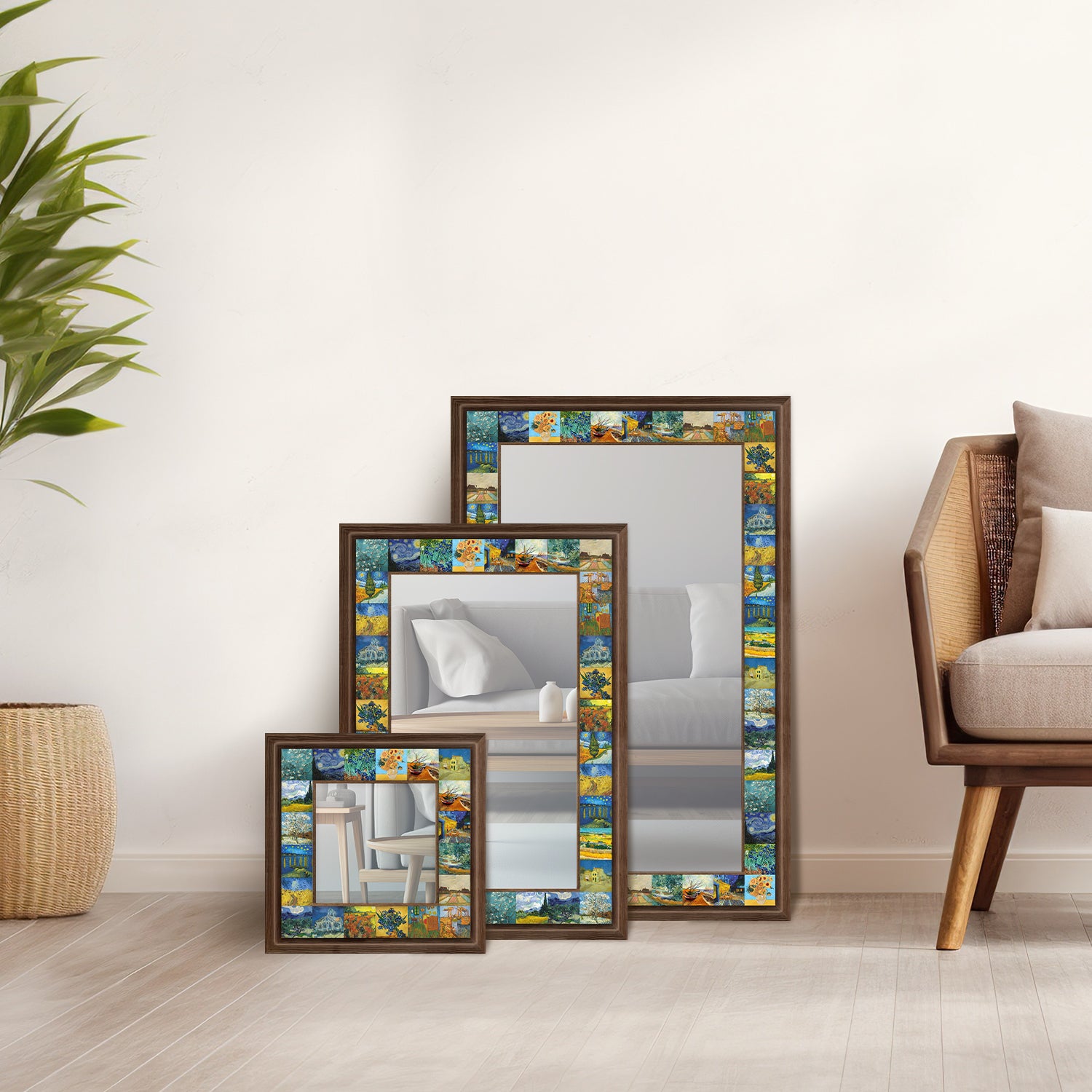 Van Gogh Masterpieces Square Mirror  and Rectangular Mirrors set | Artistry Home