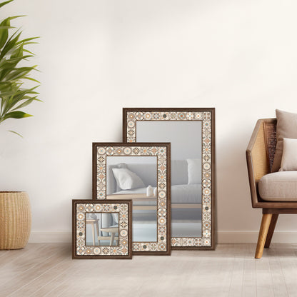 Rustic Tile Mirror  and Rectangular Mirrors set | Artistry Home