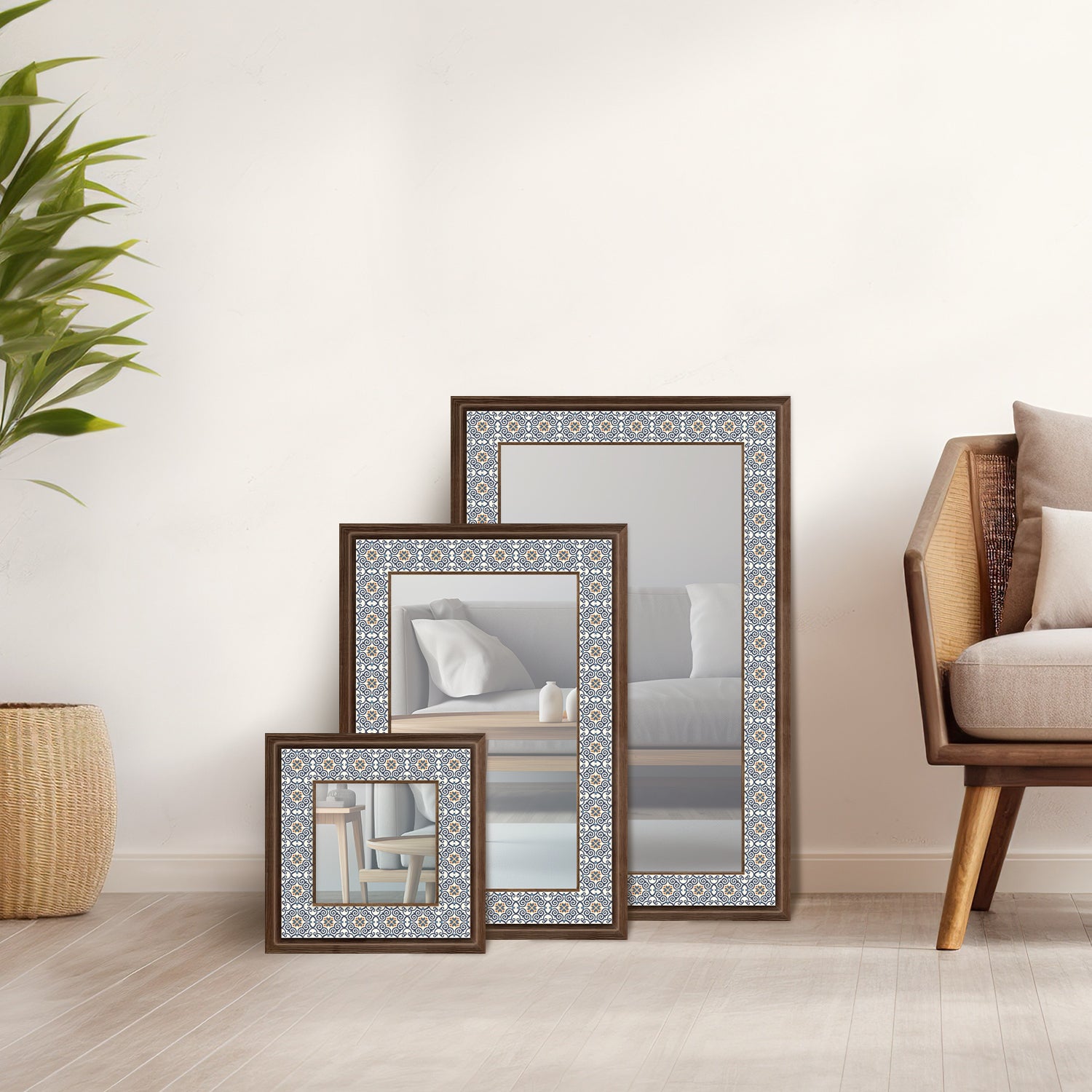 Marble Art Mirror  and Rectangular Mirrors set | Artistry Home