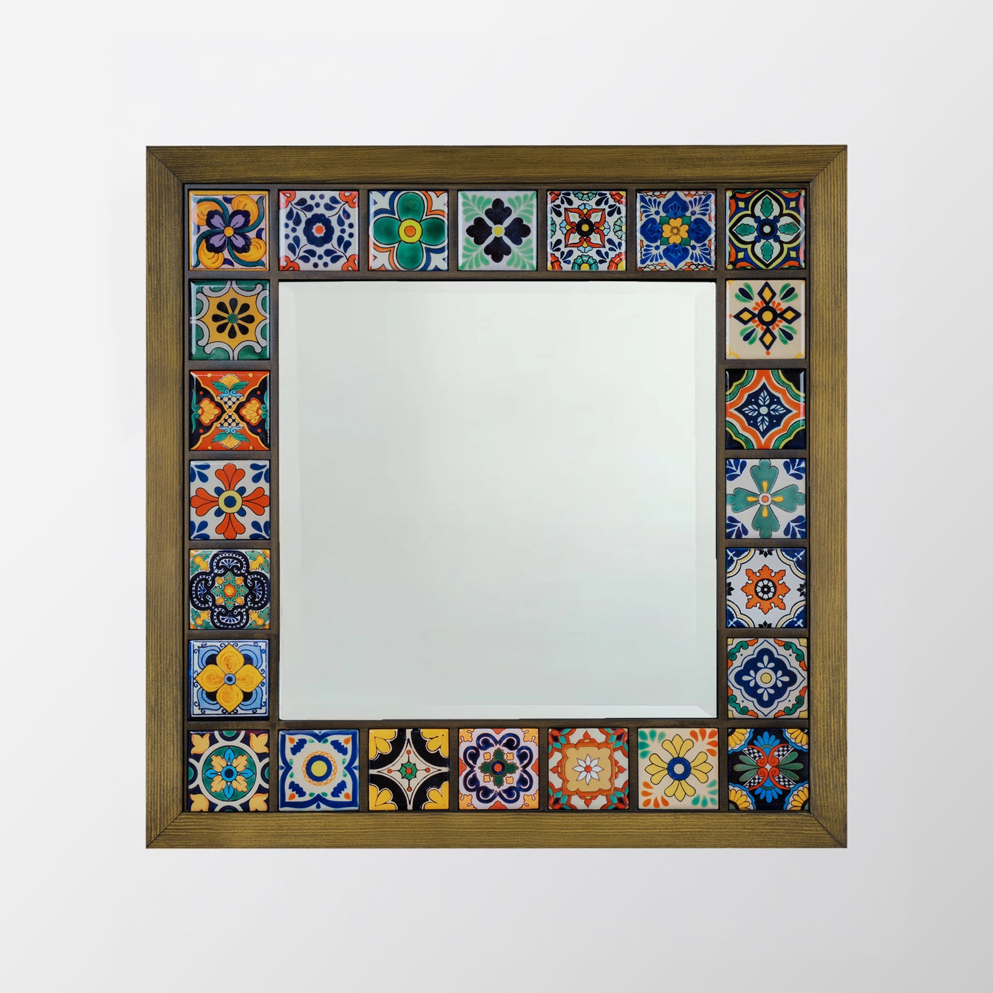 Mediterranean Edition Handmade Anatolian Ceramic Tile Wall Mirror